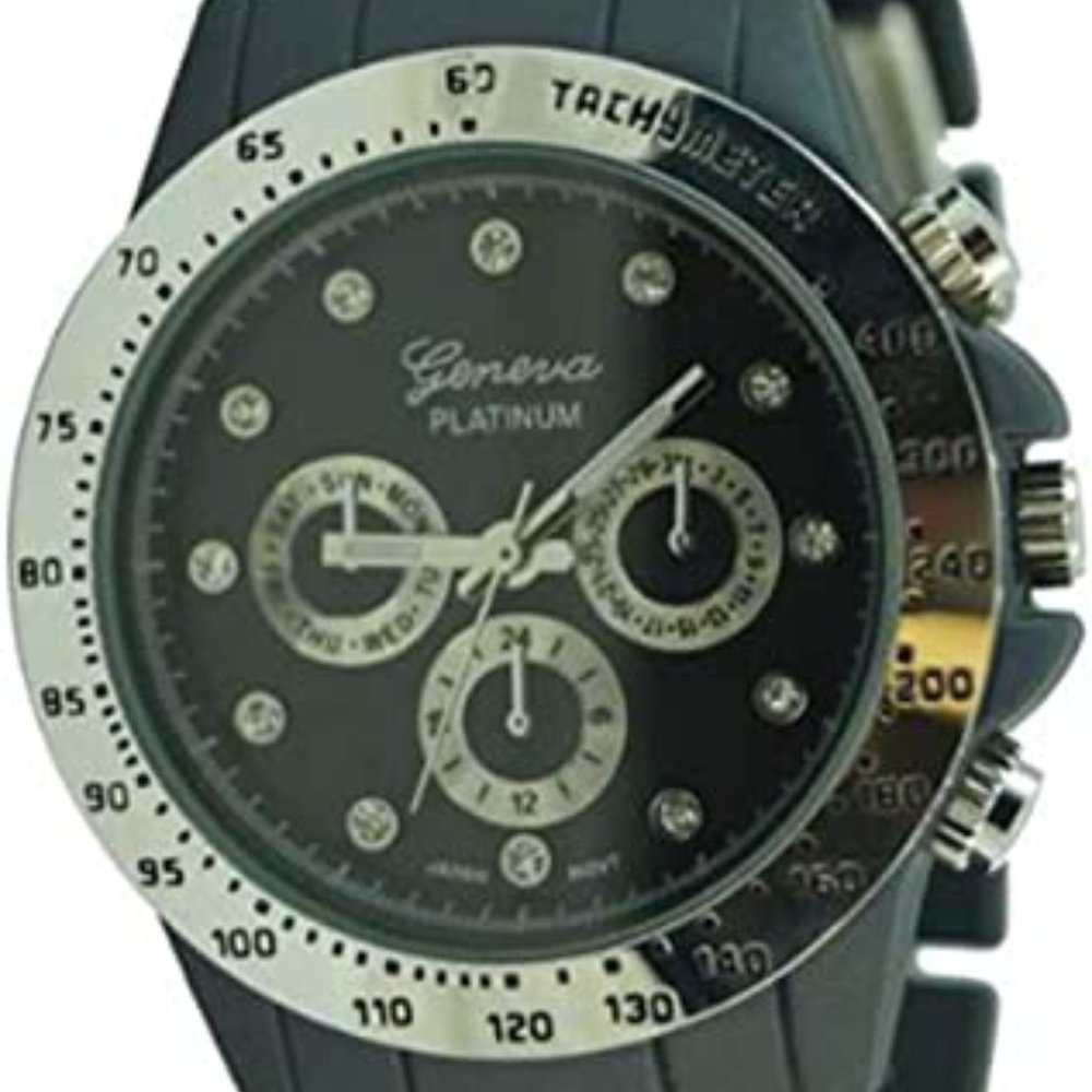 GENEVA PLATINUM JB12931412 WOMEN'S TACHYMETER DECORATIVE CHRONOGRAPH STYLE LINK